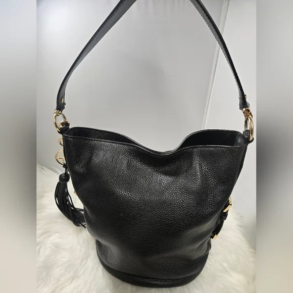 Michael Kors Black Bucket Bag with Gold Details - Picture 2 of 12